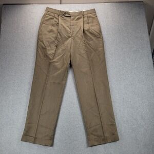 Brooks Brothers Mens 34x31 Pleated Dress Pants Cuffed Tan Brown NWT $128